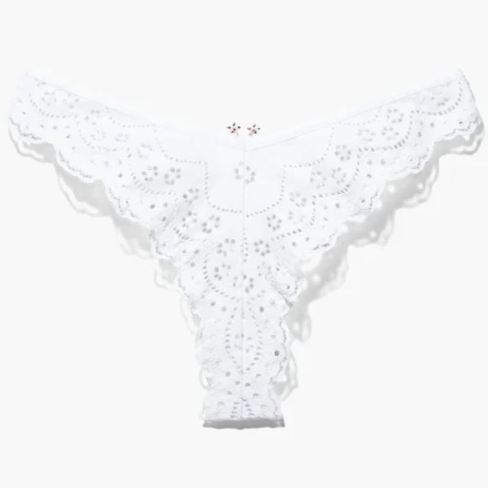 Bombshell Broderie High Leg Lace Thong